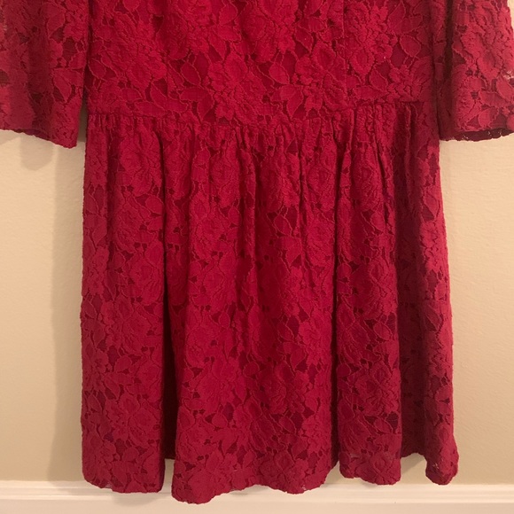 Kensie Red Lace Dress - Picture 3 of 7
